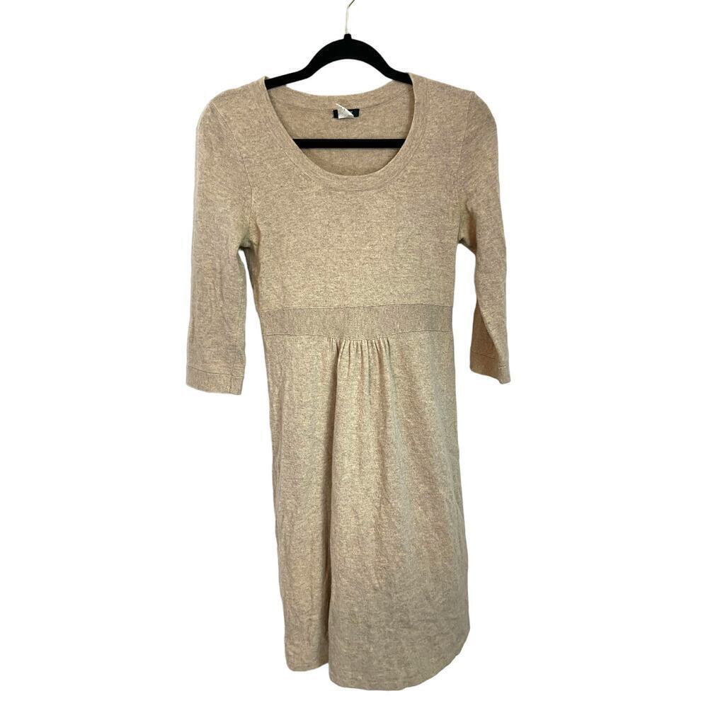 J. Crew wool cashmere camel knee length scoop neck sweater size XS
